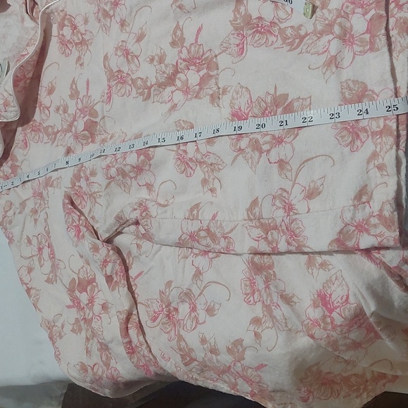 Blair Pink Floral Womens Size Large Pajama Set.Elastic Waist .100 % Cotton - Picture 7 of 12
